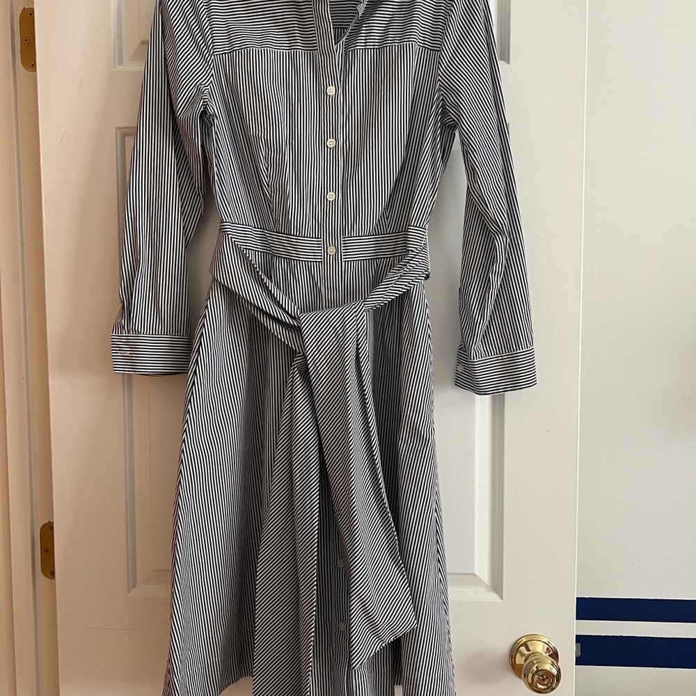 J Crew Navy and White Dress